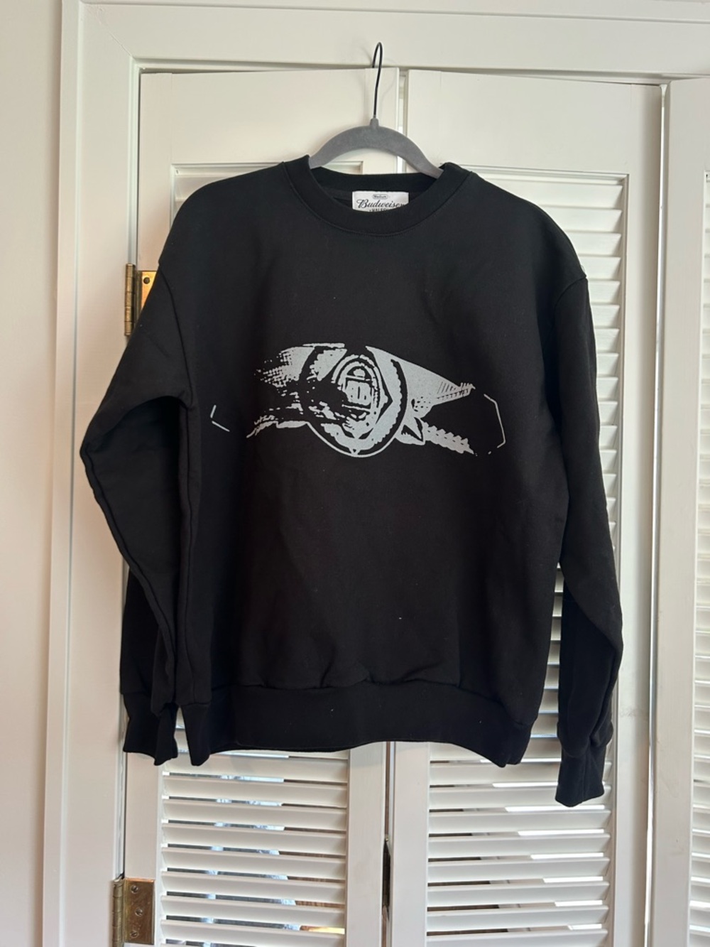 Budweiser X Halsey Collab Pullover Graphic Crewneck Sweatshirt Unisex Black Sz M